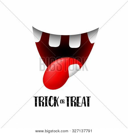 Zombie Mouth. Trick Or Treat, Halloween Concept. Illustration For Invitation Card, Poster, Banner.