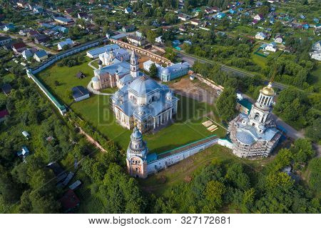 Top View Of The Old Borisoglebsky Monastery On A July Day. Torzhok, Russia