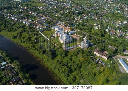 View From A Great Height Of The Old Borisoglebsky Monastery On A July Day. Torzhok, Russia