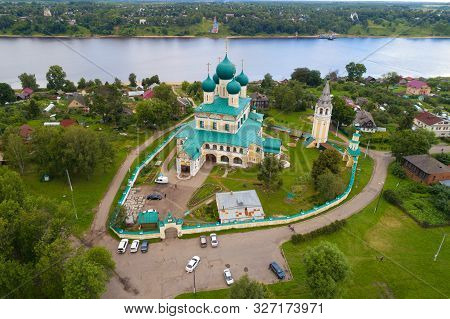 View Of The Resurrection Cathedral On A July Cloudy Day (aerial Photography). Tutaev (romanov-boriso