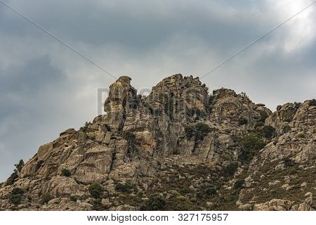 Rock Formations In The Sierra Of Guadarrama. Madrid Spain