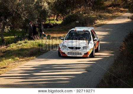 Castelo Branco, Portugal - March 10: João Barros Drives A Citroen Saxo Kit-car During Rally Castelo