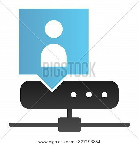 Network Flat Icon. Server Administrator Color Icons In Trendy Flat Style. Network Admin Gradient Sty