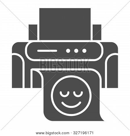 Printer Solid Icon. Print Machine Vector Illustration Isolated On White. Ink Jet Glyph Style Design,