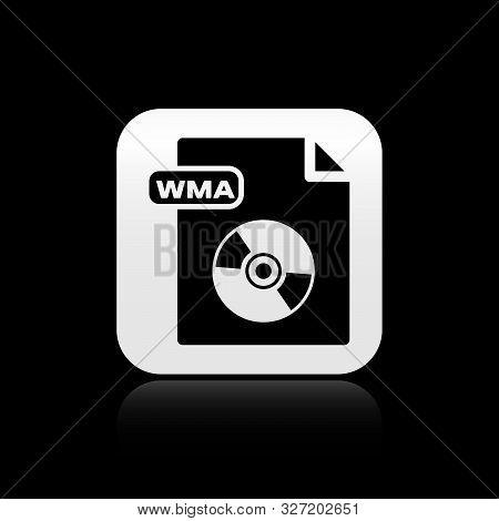 Black Wma File Document. Download Wma Button Icon Isolated On Black Background. Wma File Symbol. Wma