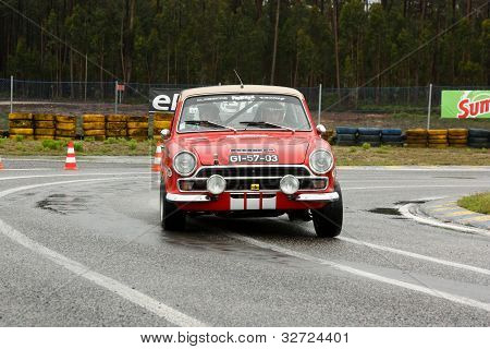 Leiria, Portugal - April 20: Carlos Marouco Drives A Ford Cortina Gt During Day One Of Rally Verde P