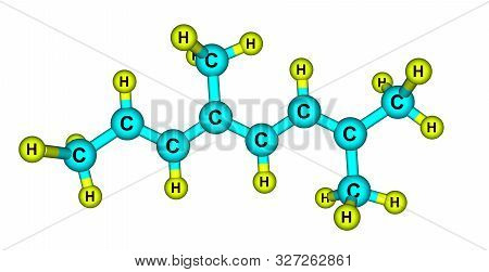 Alloocimene Molecular Structure Isolated On White