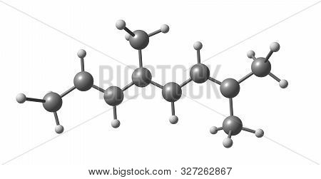 Alloocimene Molecular Structure Isolated On White