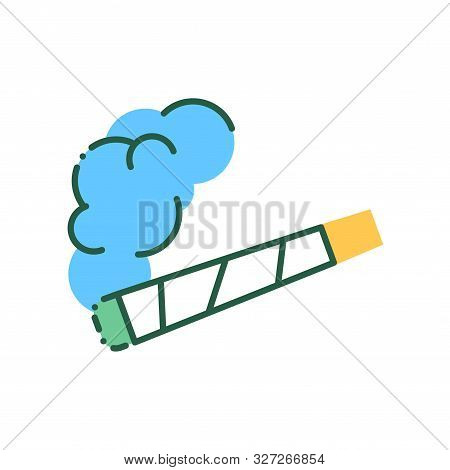 Pre Roll Cigarette Color Line Icon. Cbd Cannabis Product Sign. Pictogram For Web Page, Mobile App, P