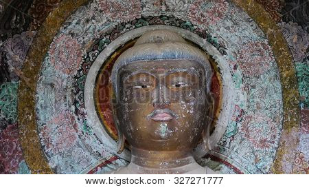Maijishan Cave-temple Complex In Tianshui City, Gansu Province China. A Mountain With Religious Cave