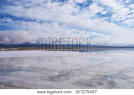 Majestic Beautiful Landscape Of Caka Salt Lake In Qinghai China