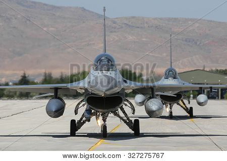 Fighter Aircraft Taxi In Konya Airport