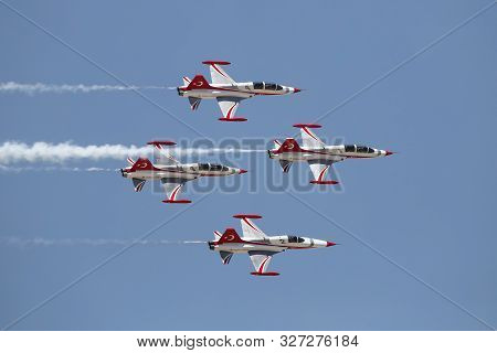 Turkish Stars Airplanes In Konya Airport