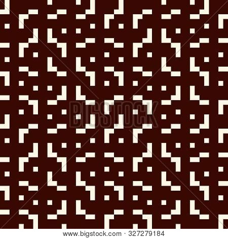 Repeated Creative Puzzle Mosaic Abstract Background. Seamless Pattern Design With Geometric Ornament