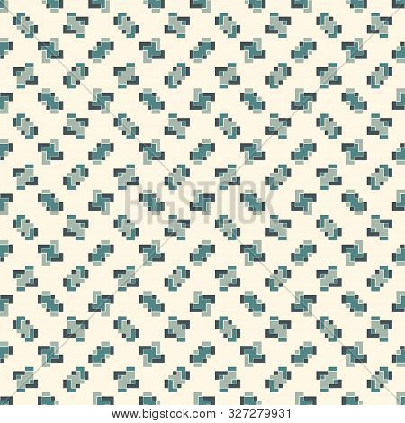 Repeated Creative Puzzle Mosaic Abstract Background. Seamless Pattern Design With Geometric Ornament