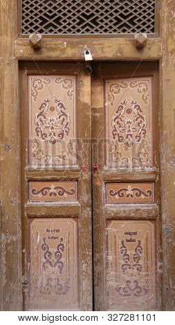 Anceint Traditional Retro Chinese Architecture Residential House Interior In Gansu China.