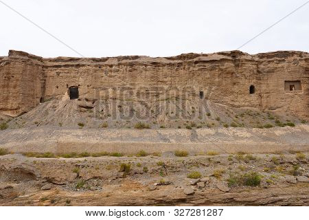 Landscape View Of The Yulin Cave In Dunhuang Ggansu China