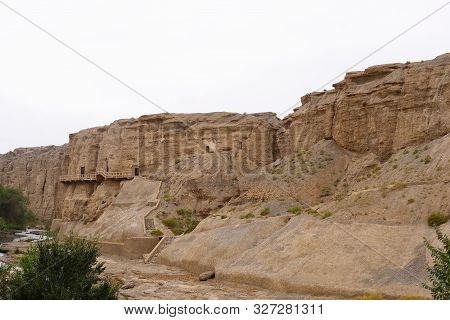 Landscape View Of The Yulin Cave In Dunhuang Ggansu China