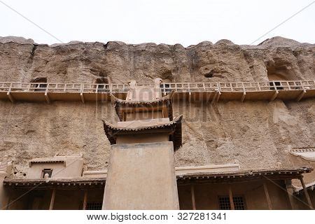 Landscape View Of The Yulin Cave In Dunhuang Ggansu China