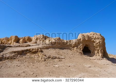 Landscape View Of The Ruins Of Jiaohe Lying In Xinjiang Province China.