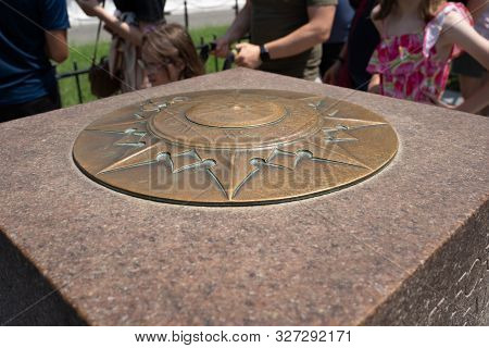 Washington, Dc - August 4, 2019: The Zero Milestone - Point For The Measurement Of Distance From Was
