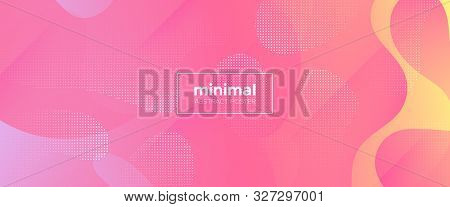Yellow Fluid Illustration. Rainbow Abstract Liquid. Gradient Geometric Poster. Vector Design. Fluid 