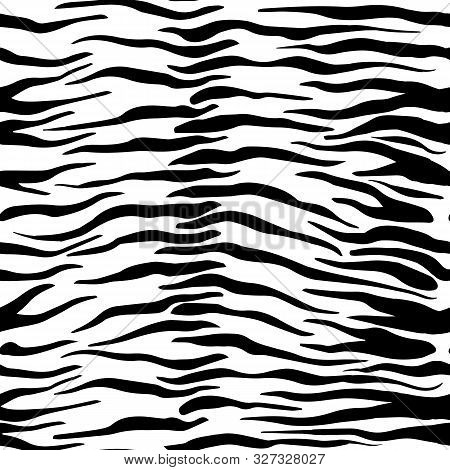 Zebra Taxture Seamless Black And White Animal Skin