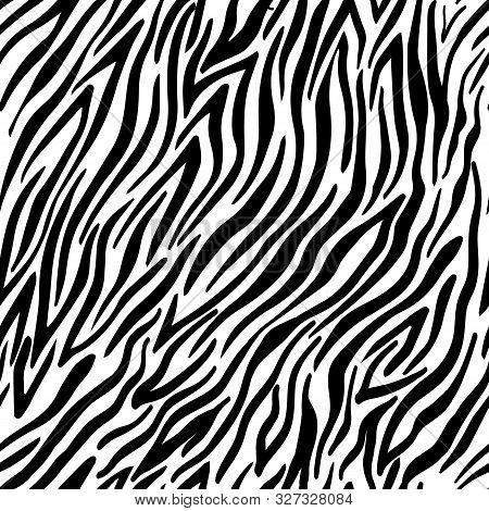 Zebra Taxture Seamless Black And White Animal Skin