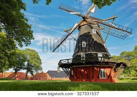 Windmill In The Historical Fortress Kastellet In Copenhagen