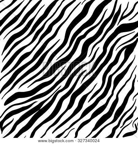 Zebra Taxture Seamless Black And White Animal Skin
