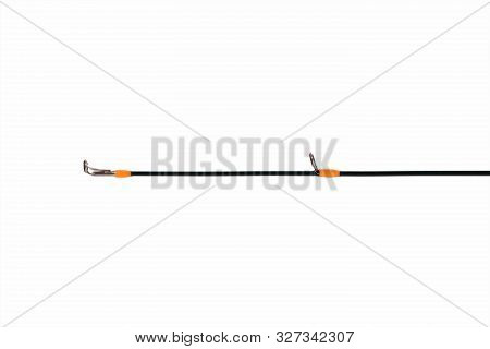 Spinning Close-up, Fishing Rod On White Background.