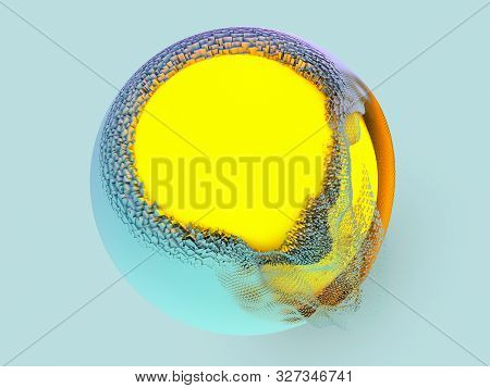 Abstract Background With Sphere And Glowing Core. 3d Renering
