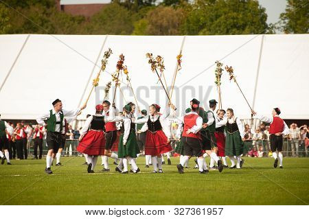 Germany, Niederstetten, Baden Wurttemberg. September 2019. Traditional Autumnal Harvest Fest. Young 