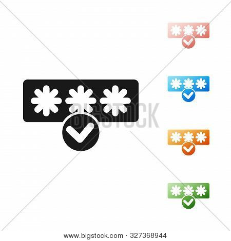 Black Password Protection And Safety Access Icon Isolated On White Background. Security, Safety, Pro