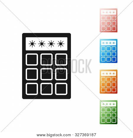 Black Password Protection And Safety Access Icon Isolated On White Background. Security, Safety, Pro