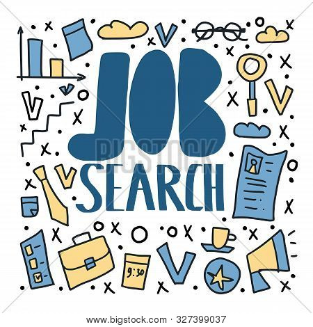 Job Search Concept. Vector Color Illust Ation.