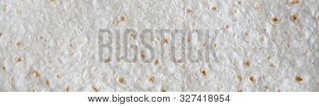 Homemade Flat Pita Bread Turkish Lavash Background Texture Top View