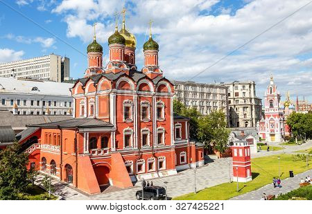 Moscow, Russia - July 7, 2019: Znamensky Cathedral Of The Former Znamensky Monastery. Architecture O