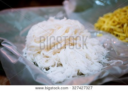 Thai Rice Noodles, Kanom Jeen, At Thai Street Food Market