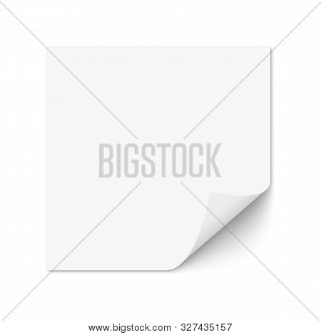 Realistic Paper Sheet With Shadow On White Background For Notes, Messages Or Reminders.