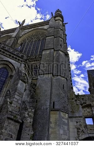 Le Mans, Maine, France - May 28: Cathedral Of Saint Julian (cathedrale St-julien Du Mans) On 28 May 