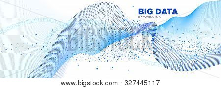 Matrix Vector. White Particle Background. Blue Technology Abstract. Data Numbers. White Matrix Digit