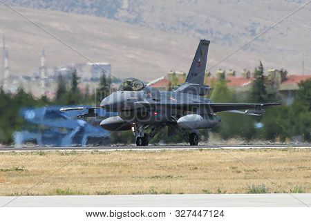 Fighter Aircraft Taxi In Konya Airport