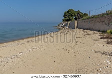 Thasos, Greece - April 5, 2016:  Amazing View Of Skala Sotiros, Thassos Island, East Macedonia And T