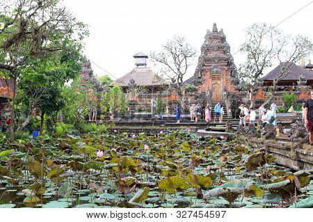 Ubud, Bali, Indonesia - August 6th Of 2019: Main View Of Pura Taman Saraswati, The 