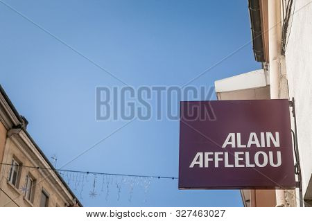 Lyon, France - July 17, 2019: Alain Afflelou Logo In Front Of Their Shop For Lyon. Alain Afflelou Is