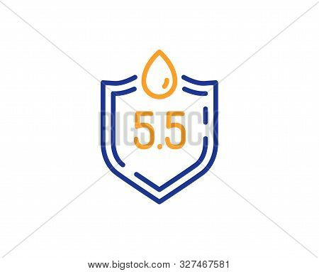 Clinically Tested Sign. Ph Neutral Line Icon. Water Drop Symbol. Colorful Outline Concept. Blue And 