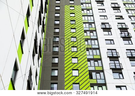 Bottom View Of Modernly Designed Block Of Flats