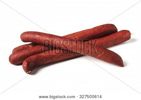 Hunting Sausages Close Up Isolated On White