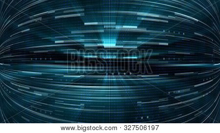 Abstract Glow Digital In Dark - Abstraction Of Data Communication, Computer Generated Background, 3d